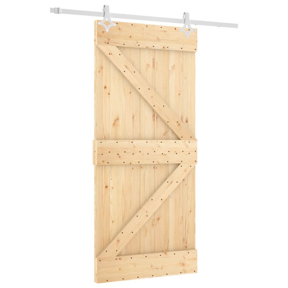 Puerta corredera con herrajes madera maciza de pino 95x210