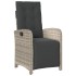 Sillón reclinable jardín y reposapiés 2 uds ratán PE gris