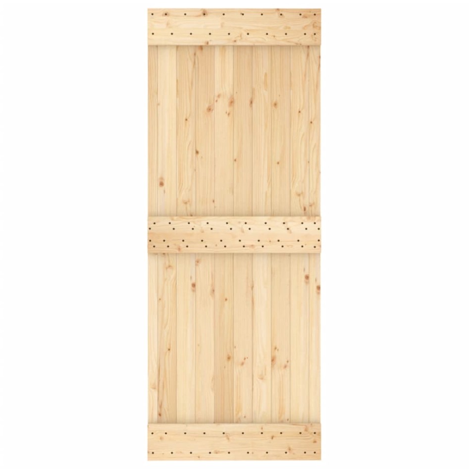 Puerta corredera con herrajes madera maciza de pino 80x210