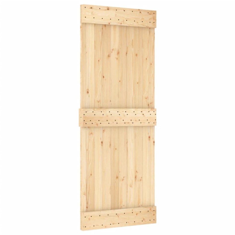 Puerta corredera con herrajes madera maciza de pino 80x210