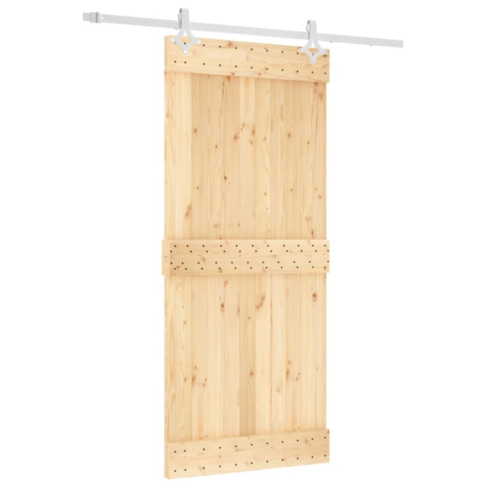 Puerta corredera con herrajes madera maciza de pino 90x210