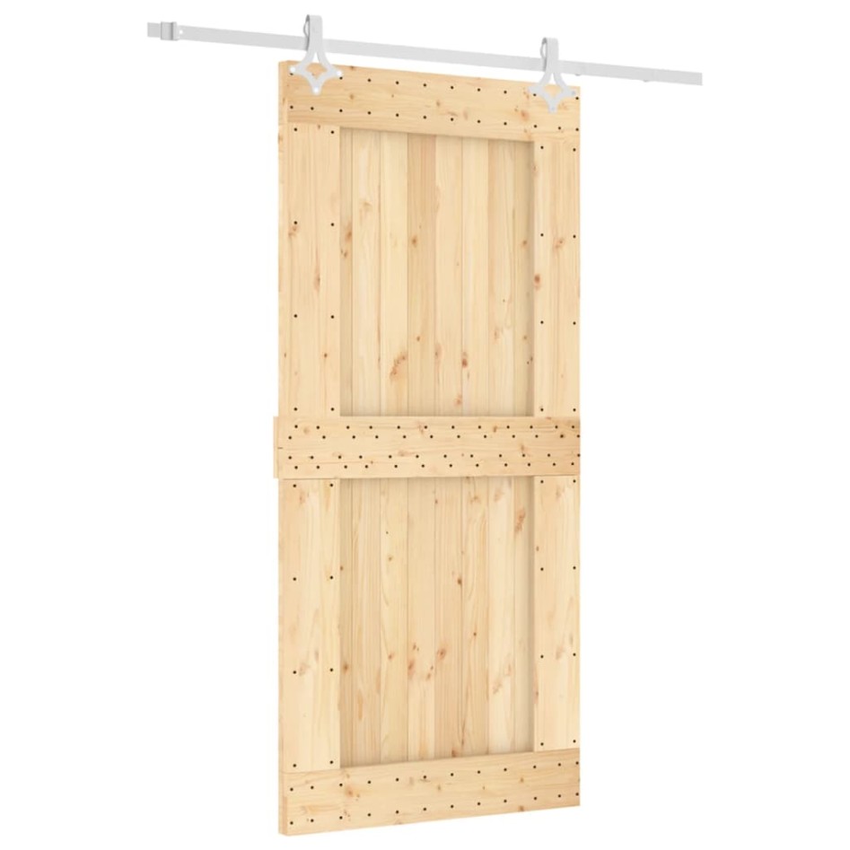Puerta corredera con herrajes madera maciza de pino 95x210