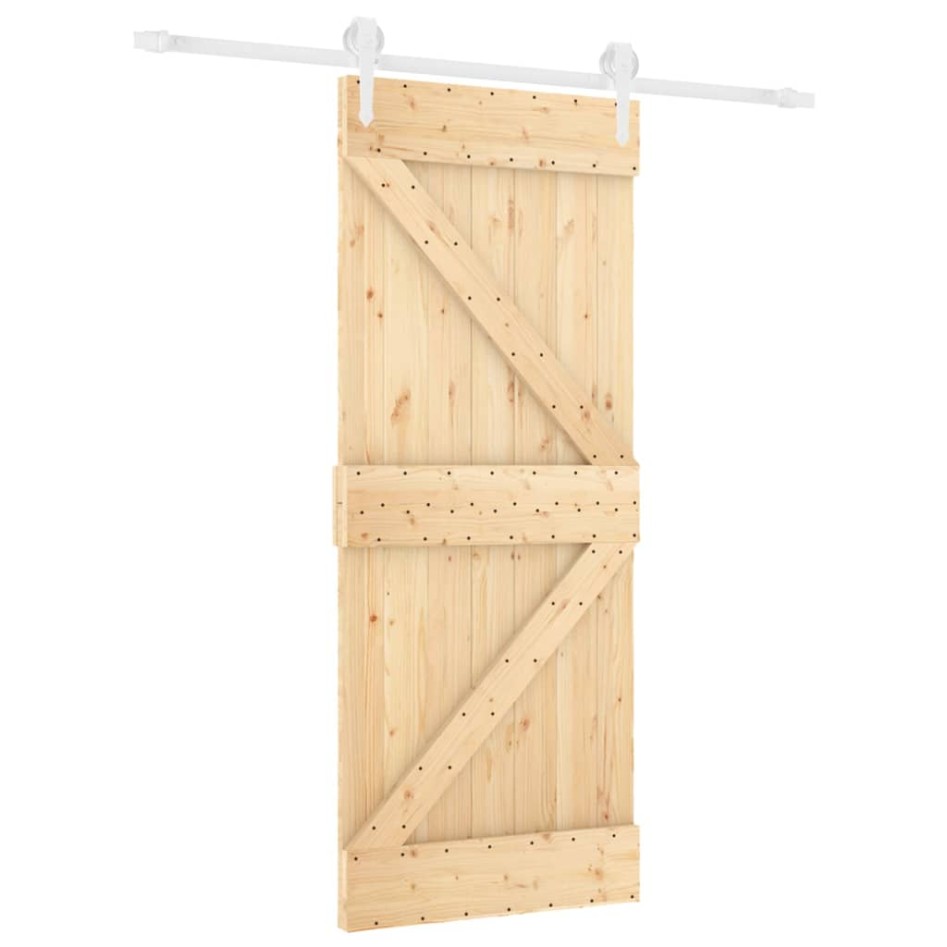 Puerta corredera con herrajes madera maciza de pino 85x210