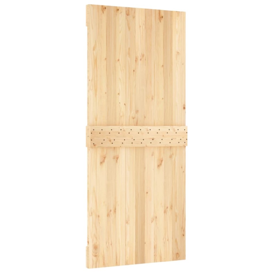 Puerta corredera con herrajes madera maciza de pino 90x210