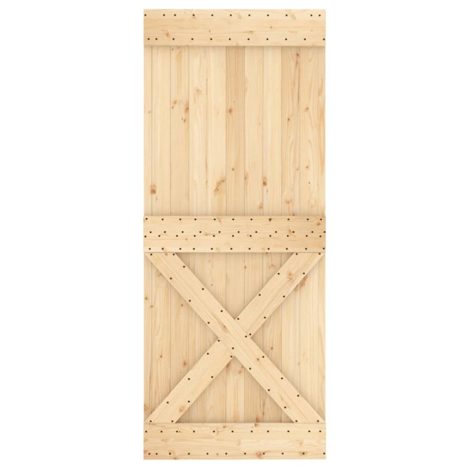 Puerta corredera con herrajes madera maciza de pino 85x210