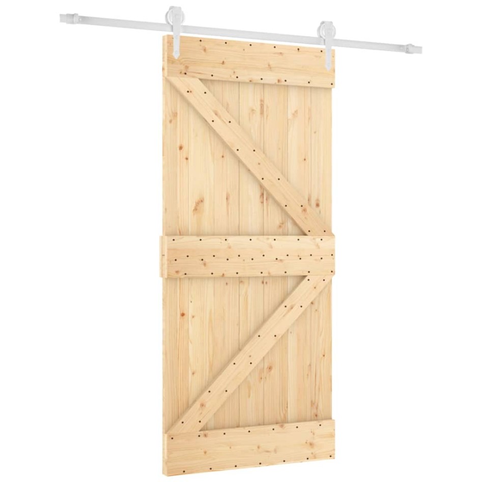 Puerta corredera con herrajes madera maciza de pino 95x210