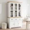 Aparador alto BODO madera pino blanco marrón 115,5x43x200,5 cm
