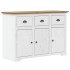 Aparador alto BODO madera pino blanco marrón 115,5x43x200,5
