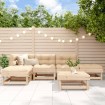 Juego de muebles de jardín 6 piezas madera maciza de pino