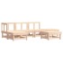 Juego de muebles de jardín 6 piezas madera maciza de