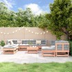 Juego de muebles de jardín 11 pzas madera maciza abeto Douglas