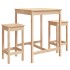 Set de mesa y taburetes altos 3 piezas madera maciza de