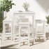 Set de mesa y taburetes altos jardín 5 pzas madera pino