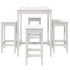 Set de mesa y taburetes altos jardín 5 pzas madera pino