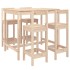 Mesa y taburetes altos jardín 5 piezas madera maciza de