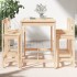Mesa y taburetes altos jardín 5 piezas madera maciza de