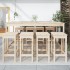 Mesa y taburetes altos jardín 9 piezas madera maciza de