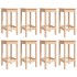 Mesa y taburetes altos jardín 9 piezas madera maciza de