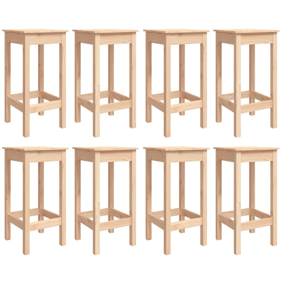 Mesa y taburetes altos jardín 9 piezas madera maciza de