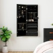 Espejo con joyero y luces LED para pared negro