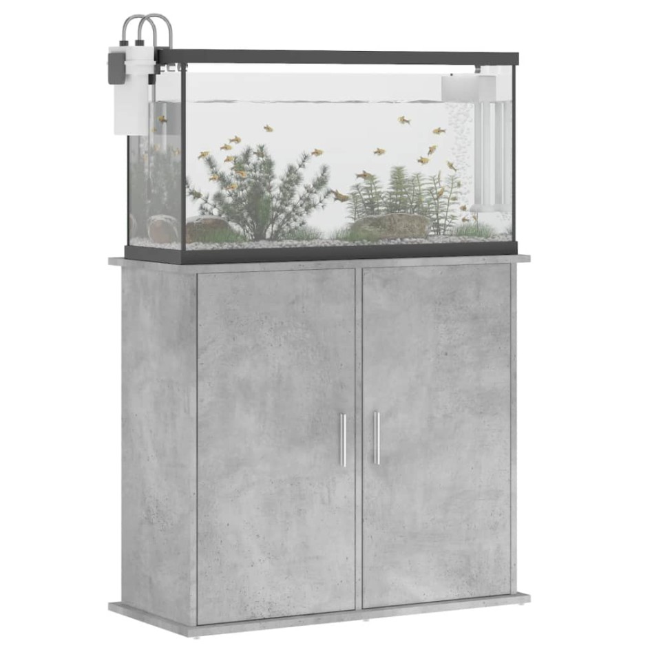 Soporte de acuario madera ingeniería gris hormigón 81x36x73