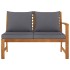 Banco de jardín madera de acacia y cojines gris oscuro 114,5