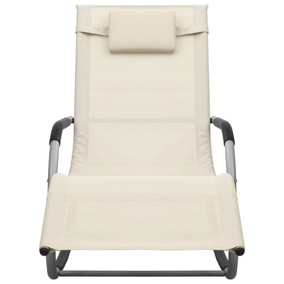 Tumbona de textilene crema y