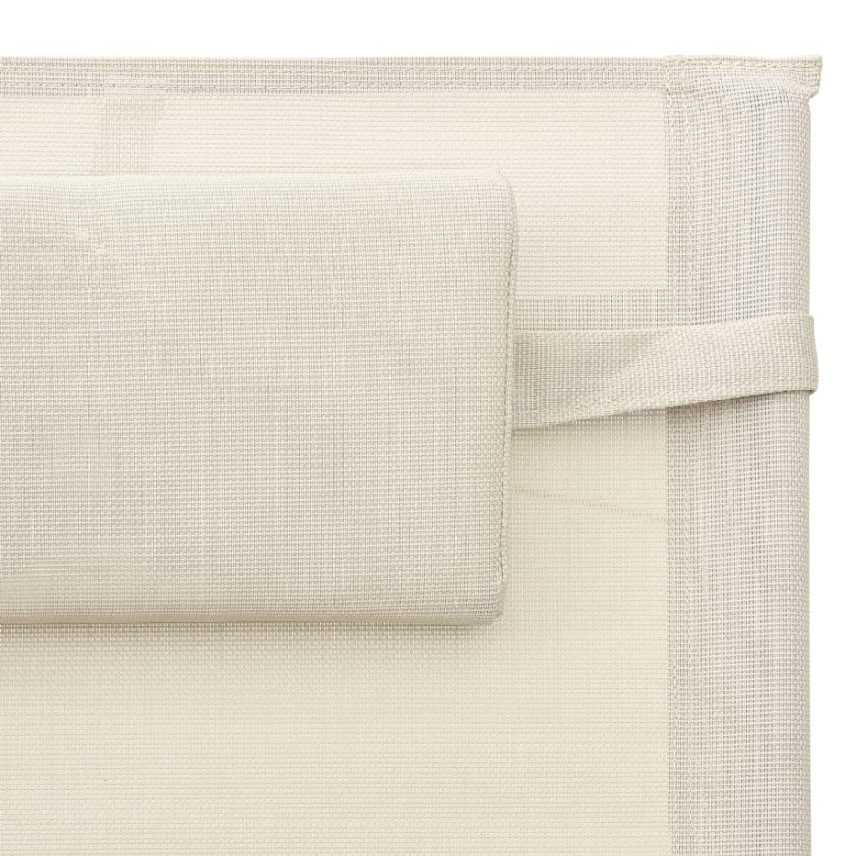 Tumbona de textilene crema y