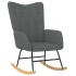 Silla mecedora de tela gris