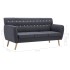 Sofá de 3 plazas tapizado de tela gris oscuro 172x70x82