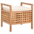Banco de almacenamiento de madera maciza de nogal 49x48x49