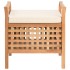 Banco de almacenamiento de madera maciza de nogal 49x48x49