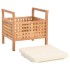 Banco de almacenamiento de madera maciza de nogal 49x48x49