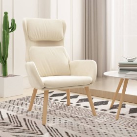 Sillón de relax de terciopelo blanco