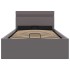 Cama canapé hidráulica con LED cuero sintético gris 100x200