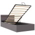 Cama canapé hidráulica con LED cuero sintético gris 100x200