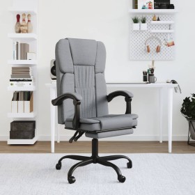 Silla de oficina reclinable de tela gris