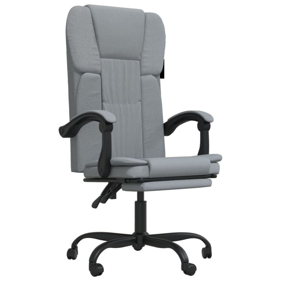 Silla de oficina reclinable de tela gris