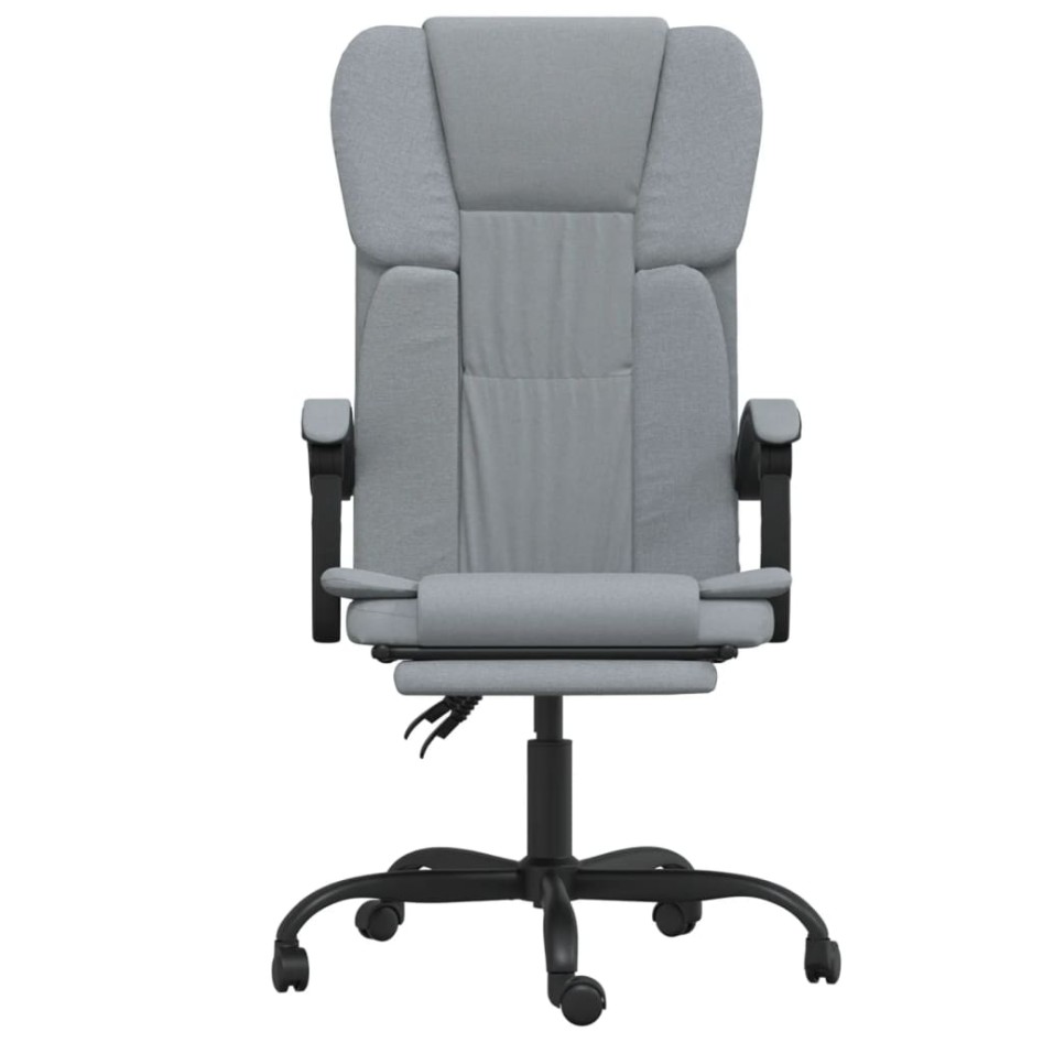 Silla de oficina reclinable de tela gris