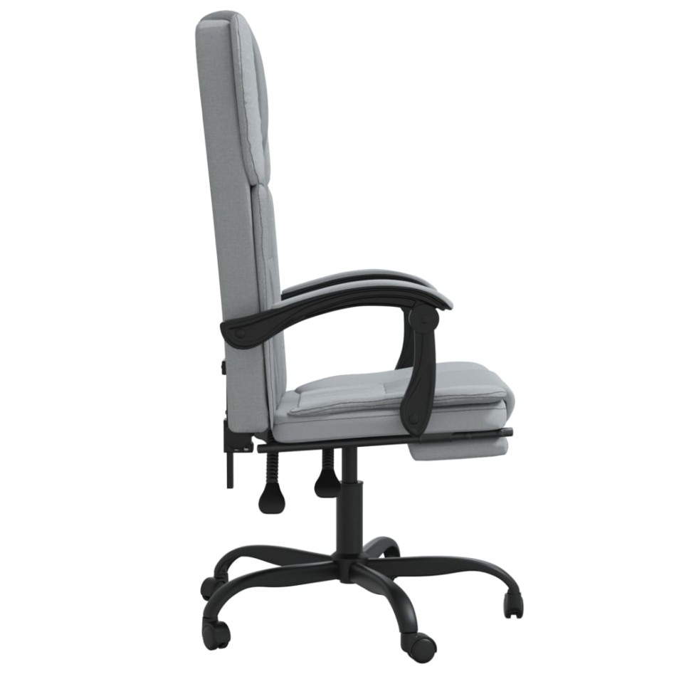 Silla de oficina reclinable de tela gris
