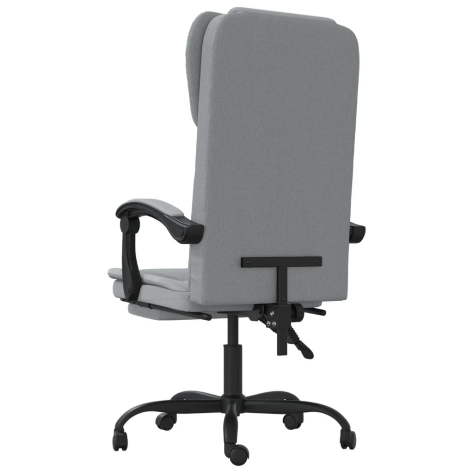 Silla de oficina reclinable de tela gris