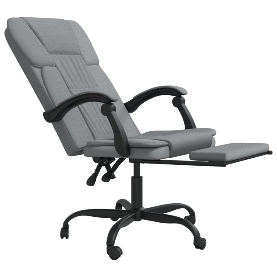 Silla de oficina reclinable de tela gris