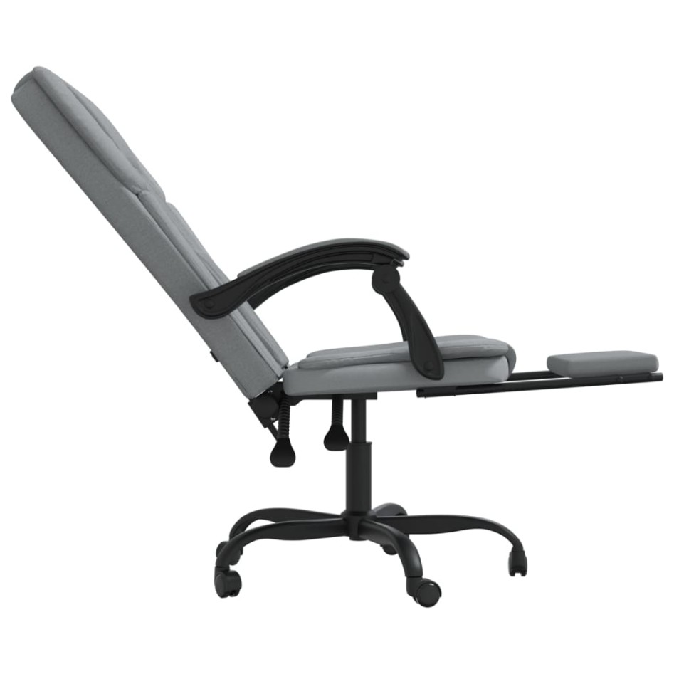 Silla de oficina reclinable de tela gris