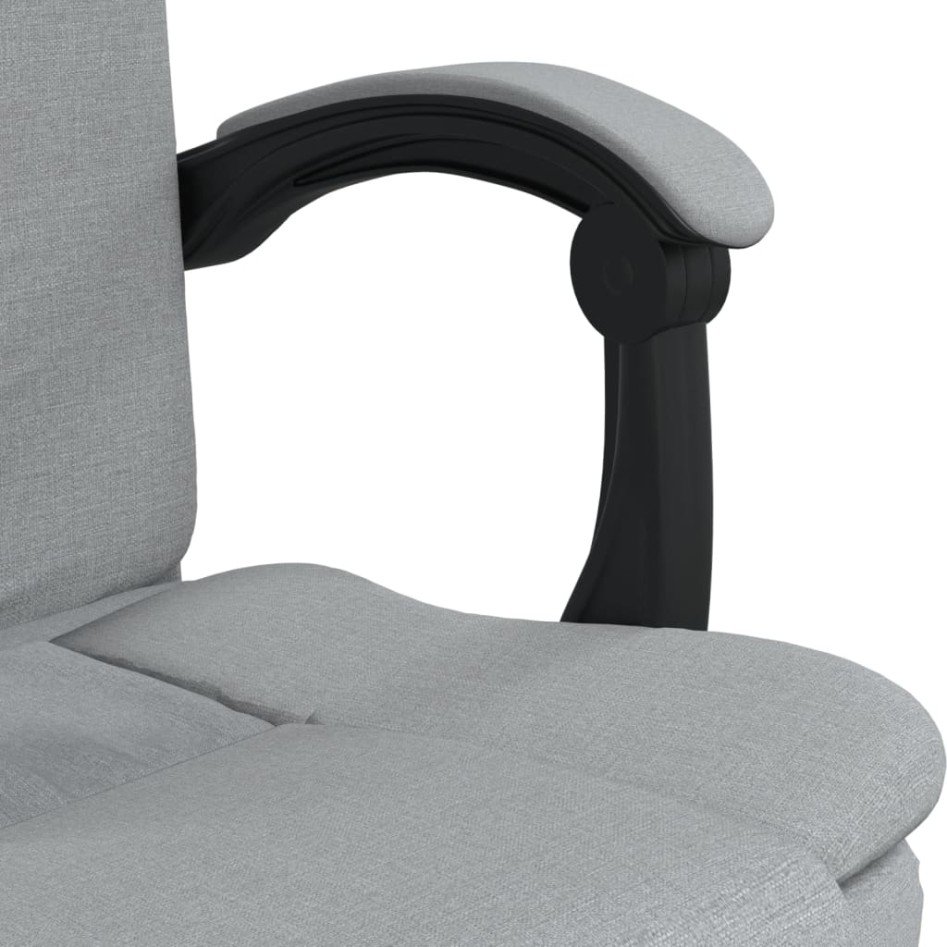 Silla de oficina reclinable de tela gris