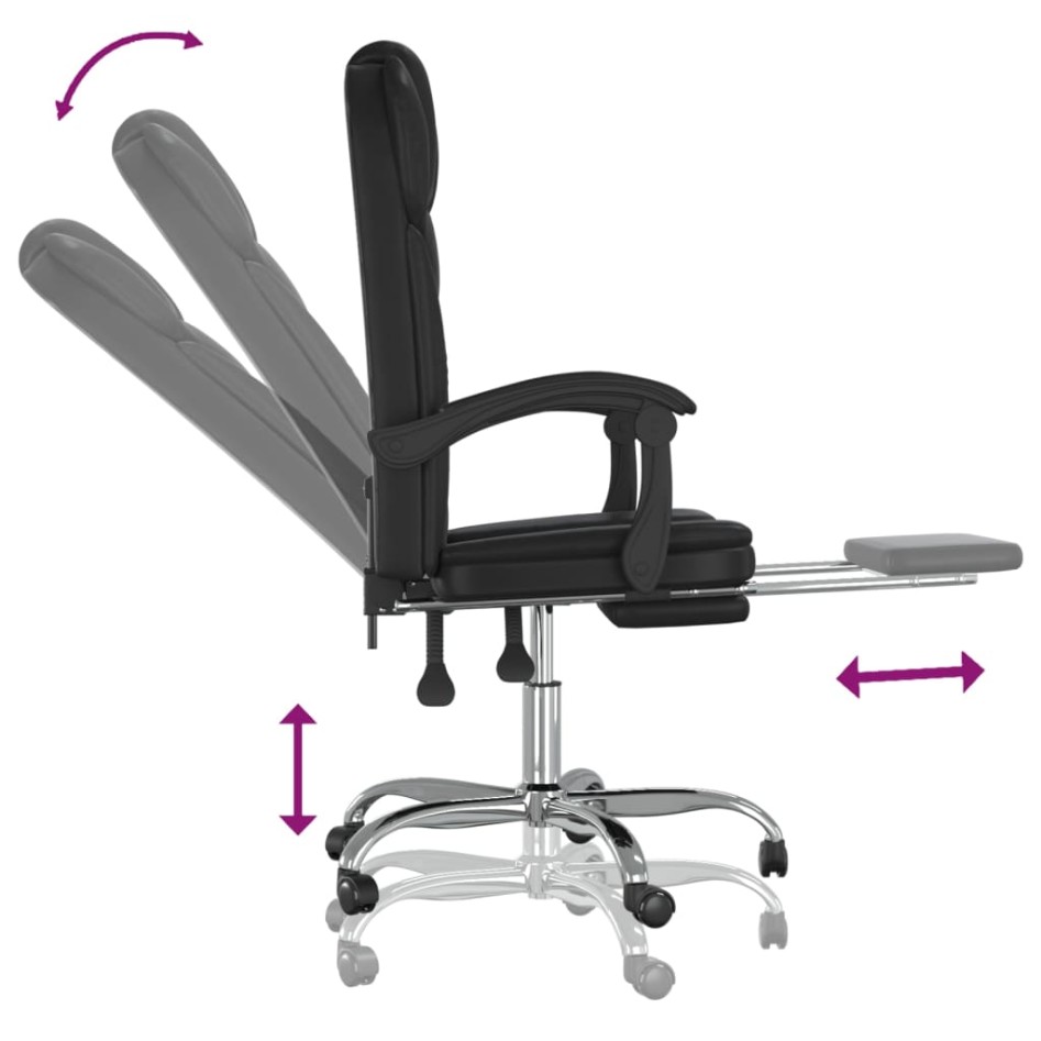 Silla de oficina reclinable cuero sintético