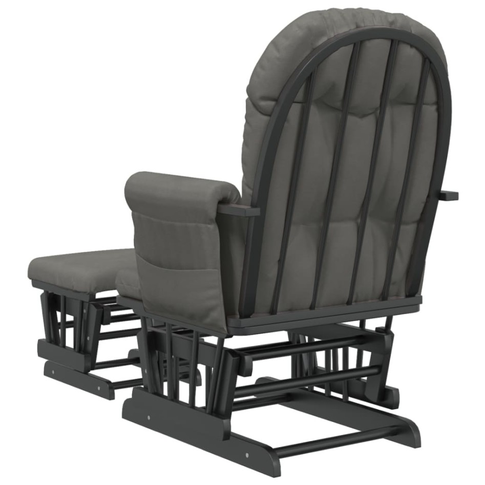 Sillón de lactancia con taburete tela gris