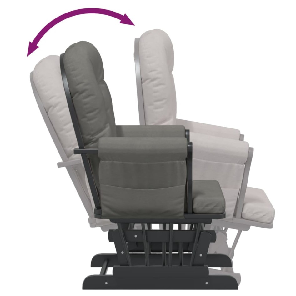 Sillón de lactancia con taburete tela gris