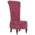 Sillón de respaldo alto con botones terciopelo rojo