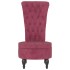 Sillón de respaldo alto con botones terciopelo rojo