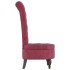 Sillón de respaldo alto con botones terciopelo rojo